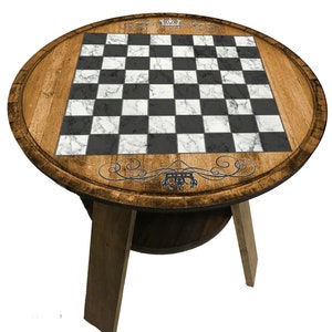 Chess Board Game Table Rustic Living Room Decor Small End Table
