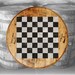 Reclaimed Wood Whiskey Barrel Head Checker Board Rustic Chess Board for Man Cave or Game Room 