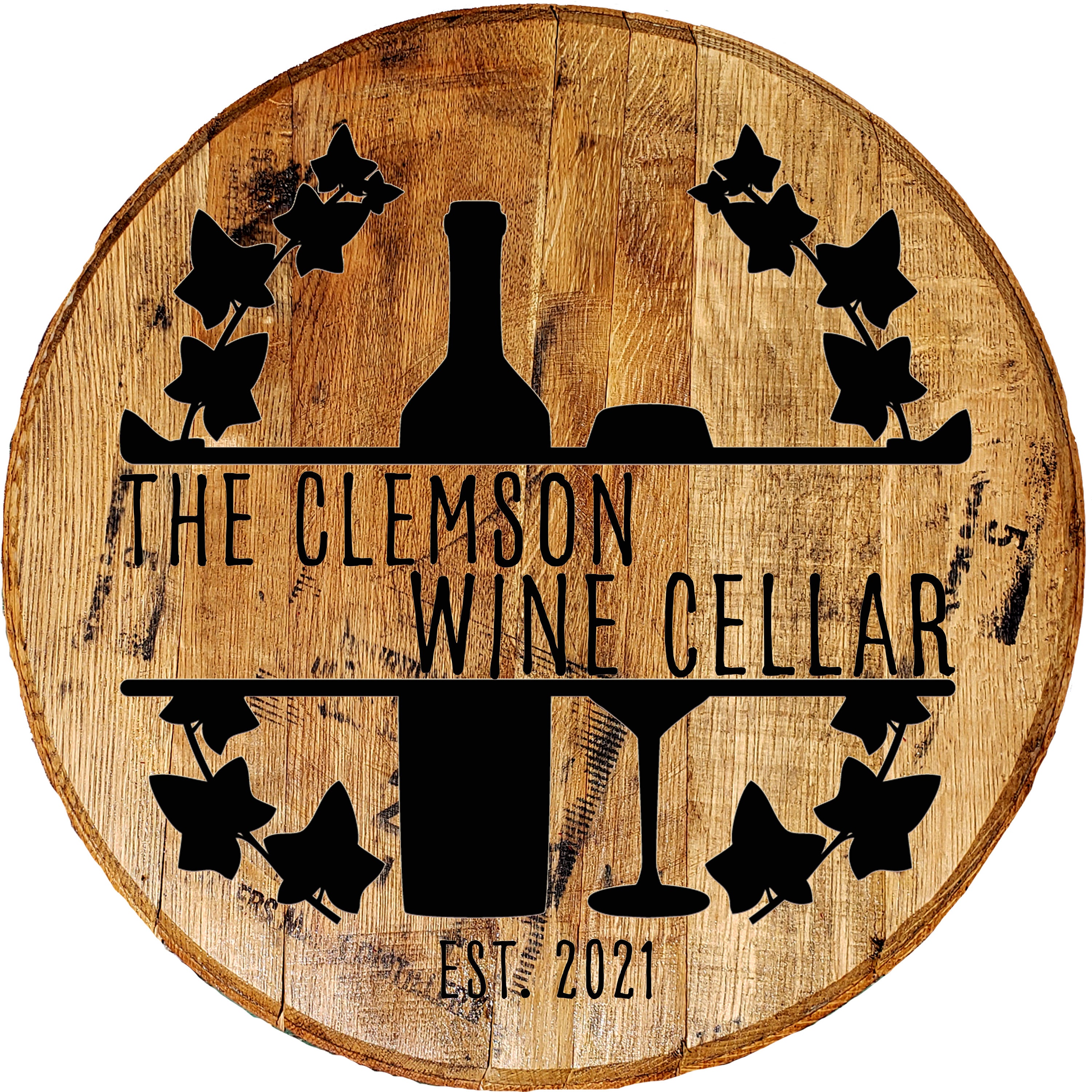 Personalized Wine Cellar Sign Custom Barrel Head Etsy