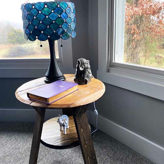 Whiskey Barrel Table Top Natural Wood Side Table Etsy UK
