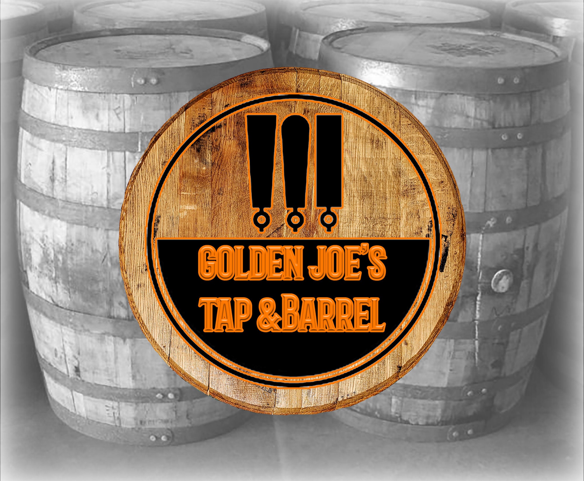 Tap & Barrel Beer Keg Tap Handles Personalized Barrel Head Bar Etsy
