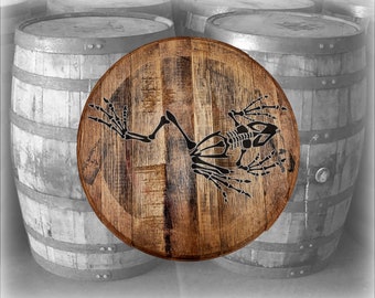 Whiskey Barrel Head Frog Skeleton Marines Seal Navy Army Military Wall Decor Bar Sign Man Cave