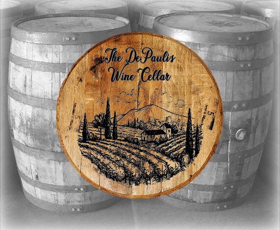 Tuscan Vineyard Wine Cellar Bar Sign Gift Personalized Whiskey Barrel Home decor Tuscan Vineyard Wine Cellar Bar Sign Gift Personalized Whiskey Barrel Home decor