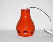Vintage ceramic orange pendant lamp Space Age light 1970s