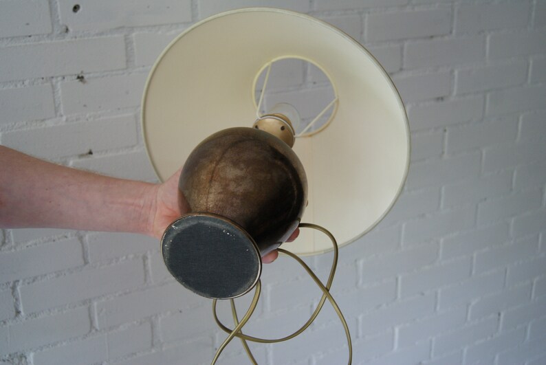 Hollywood regency table lamp with white lampshade