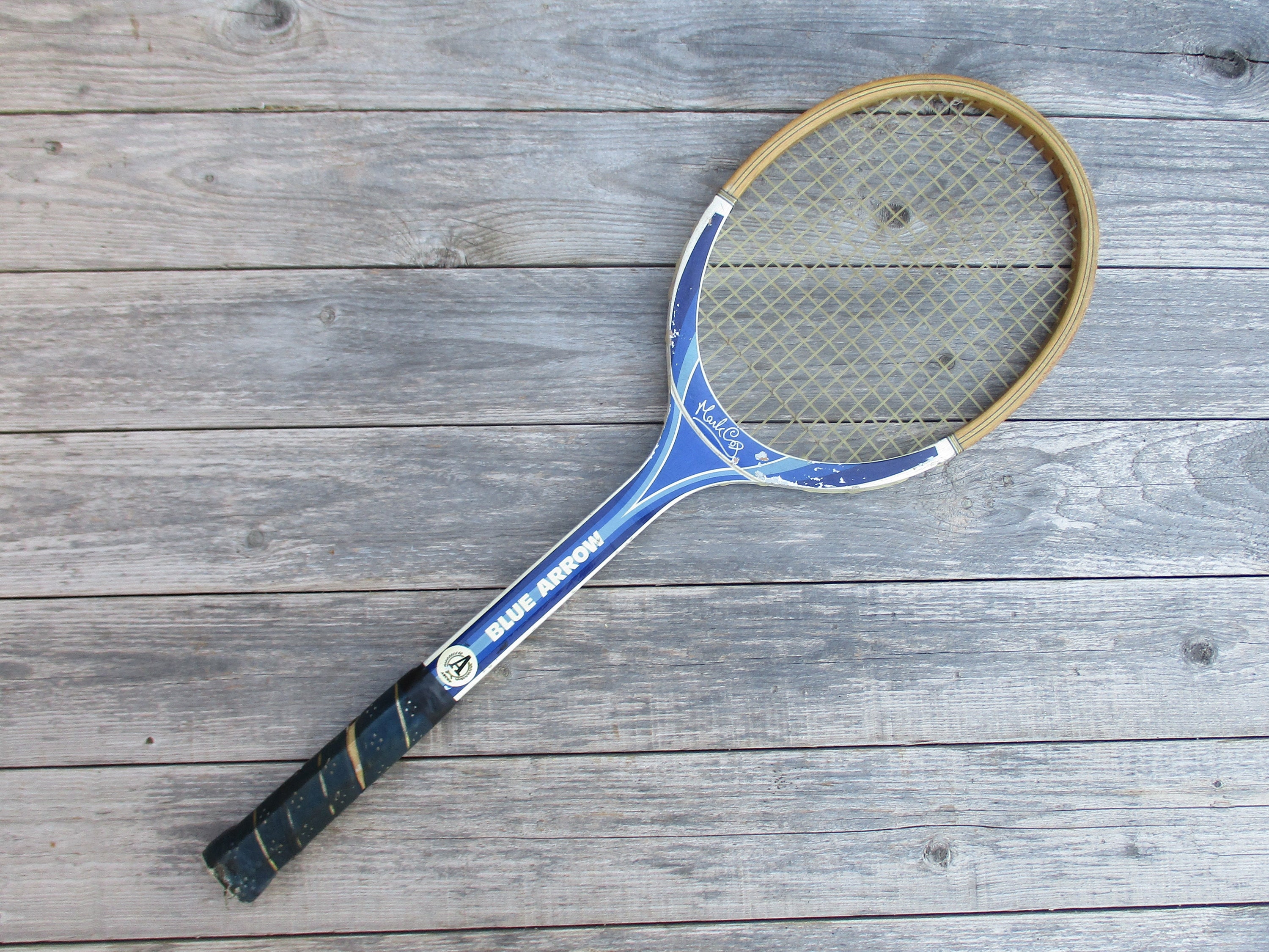 Ascot Blue Arrow Cox Vintage Wooden Tennis Racket - Etsy