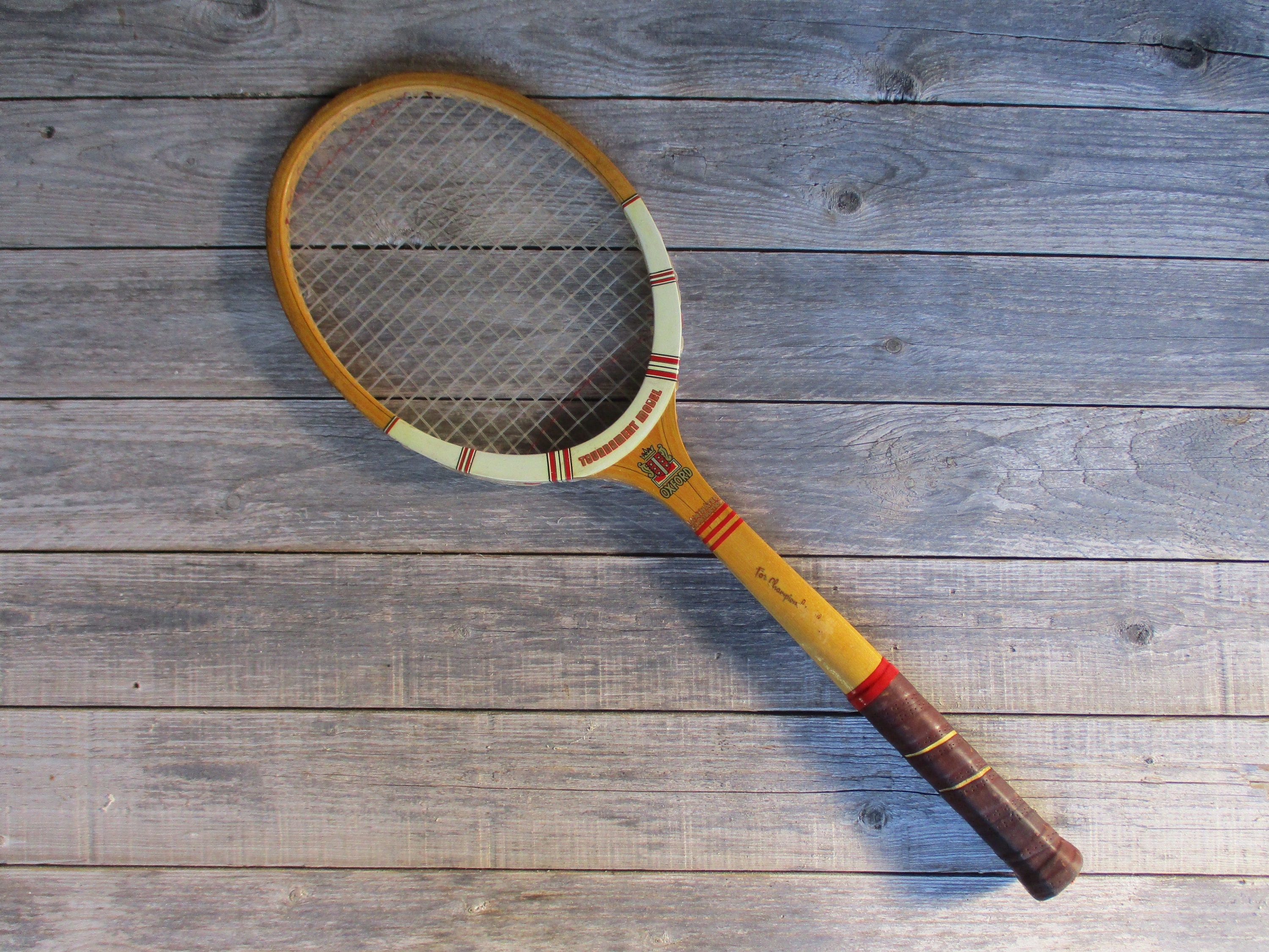 Old Wooden Tennis Racket OXFORD TOURNAMENT MODEL Classic