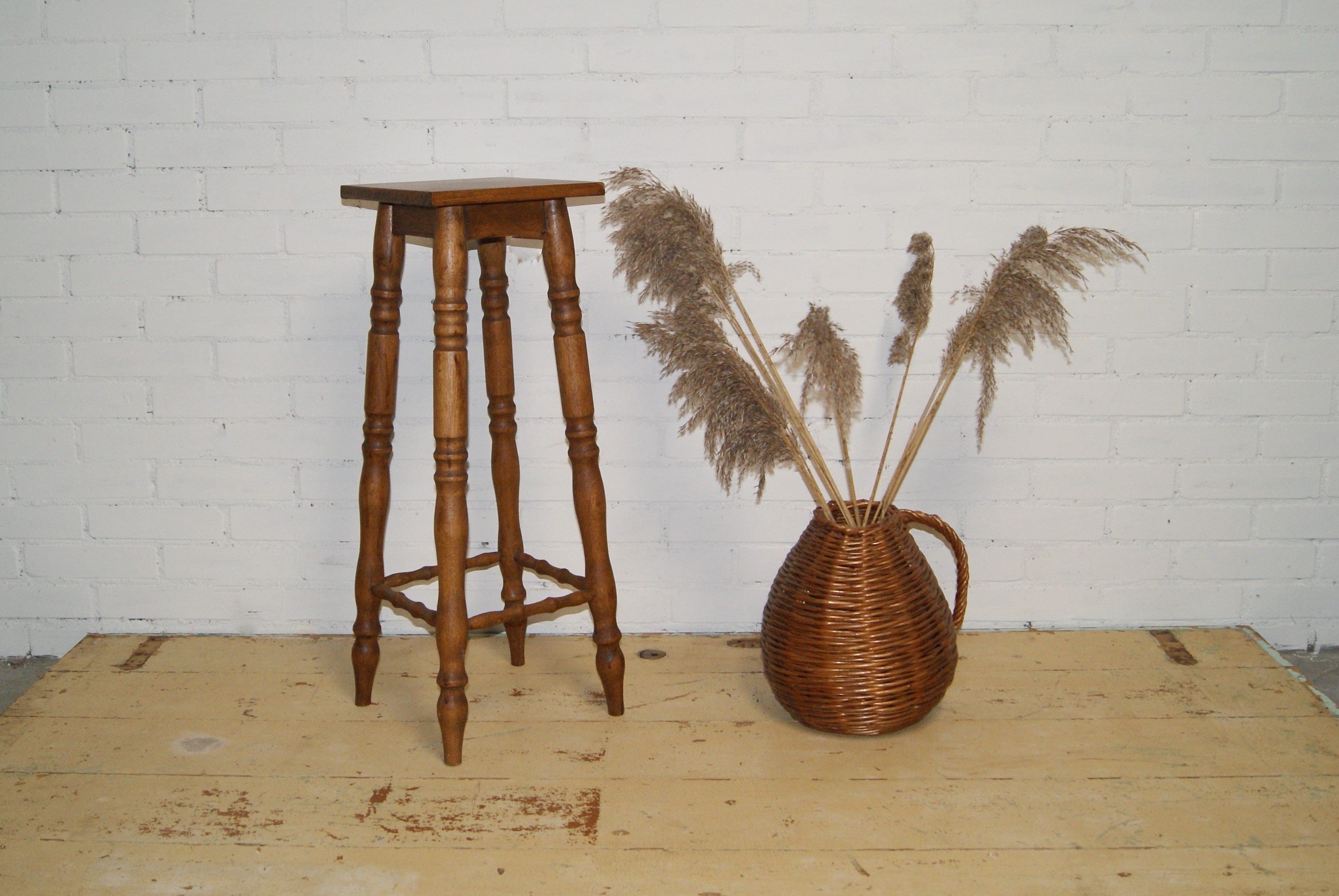 Vintage tall wooden plant stand in Farmhouse style | Etsy