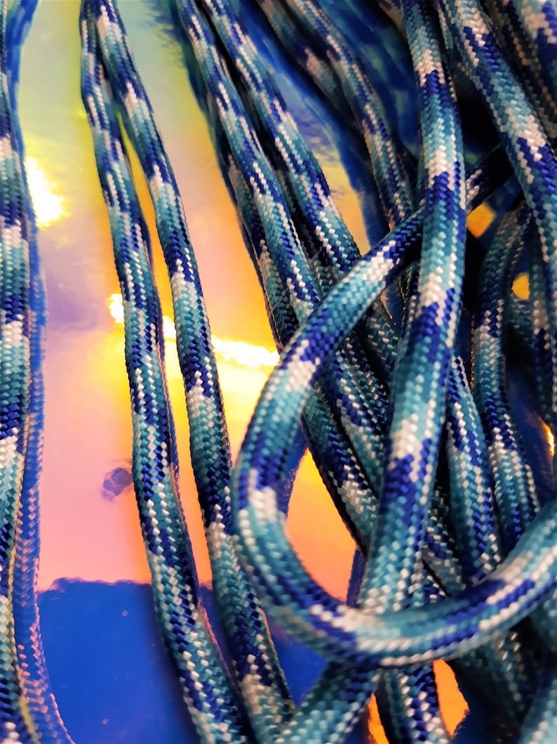 Blue and White Paracord 550 Nylon 4 mm Craft Cord Supply 10 Foot 20 Foot or 50 Foot Hank