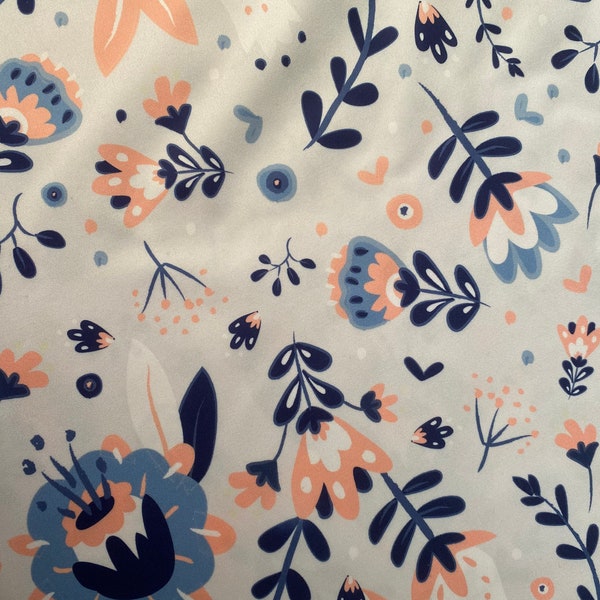 PUL Blue grey garden waterproof fabric make sanitary products or baby nappies