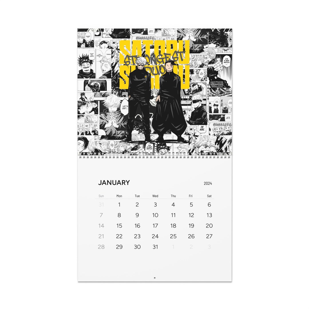 JJK Anime Manga Panel Wall Calendars 2024 Etsy