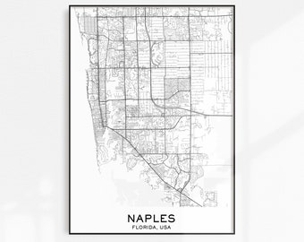 Naples City Map Etsy Naples City Map Etsy