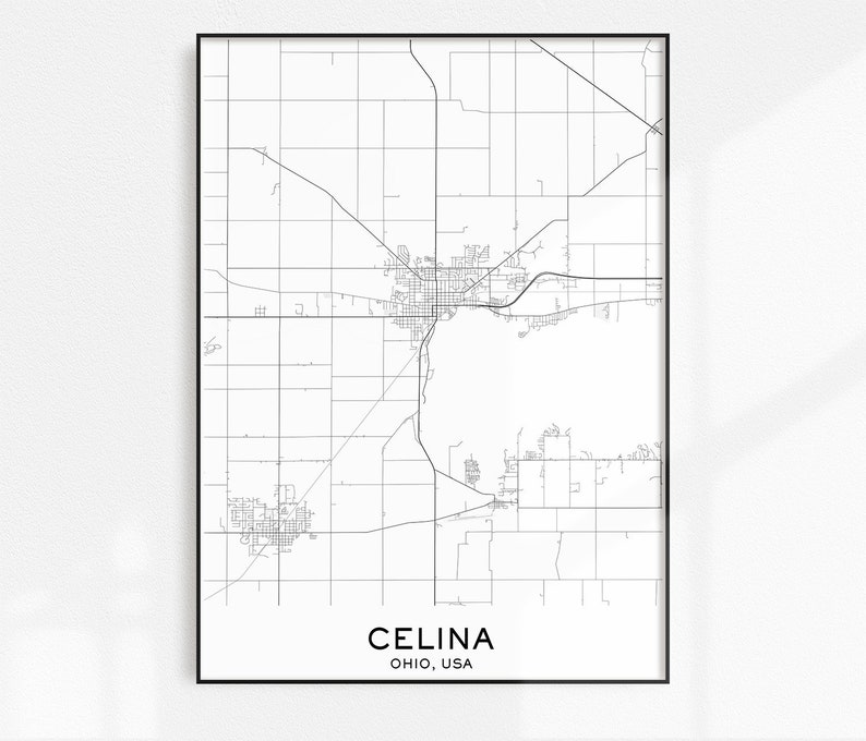 Celina Map Print Printable Maps Celina Map City Map Prints Etsy