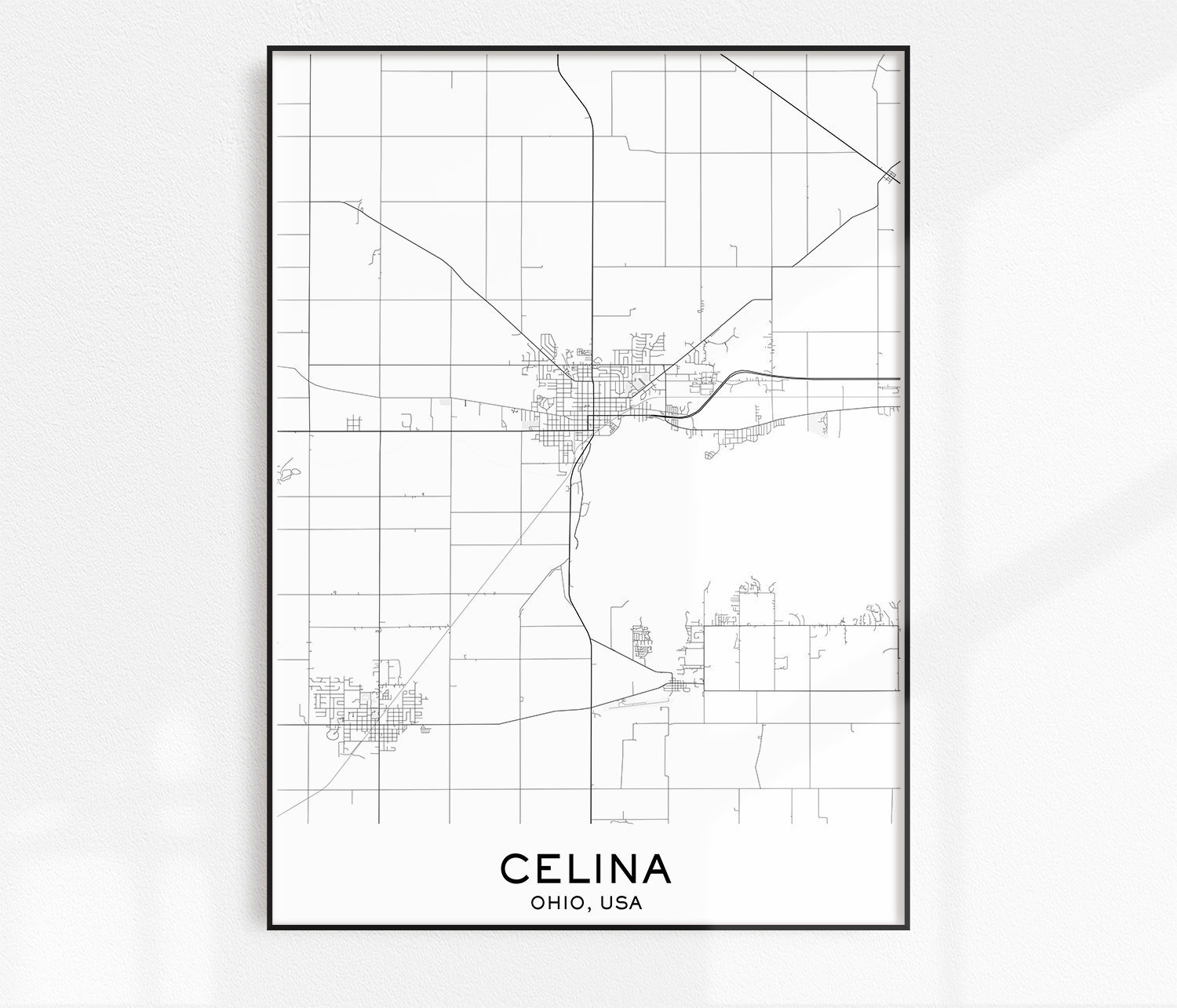 Celina Map Print Printable Maps Celina Map City Map Prints Etsy