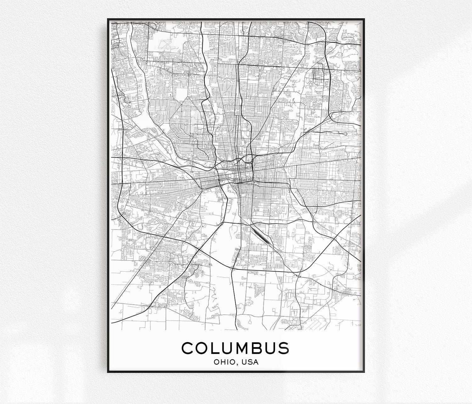 Columbus Map Print City Map Prints Columbus Map City Maps | Etsy