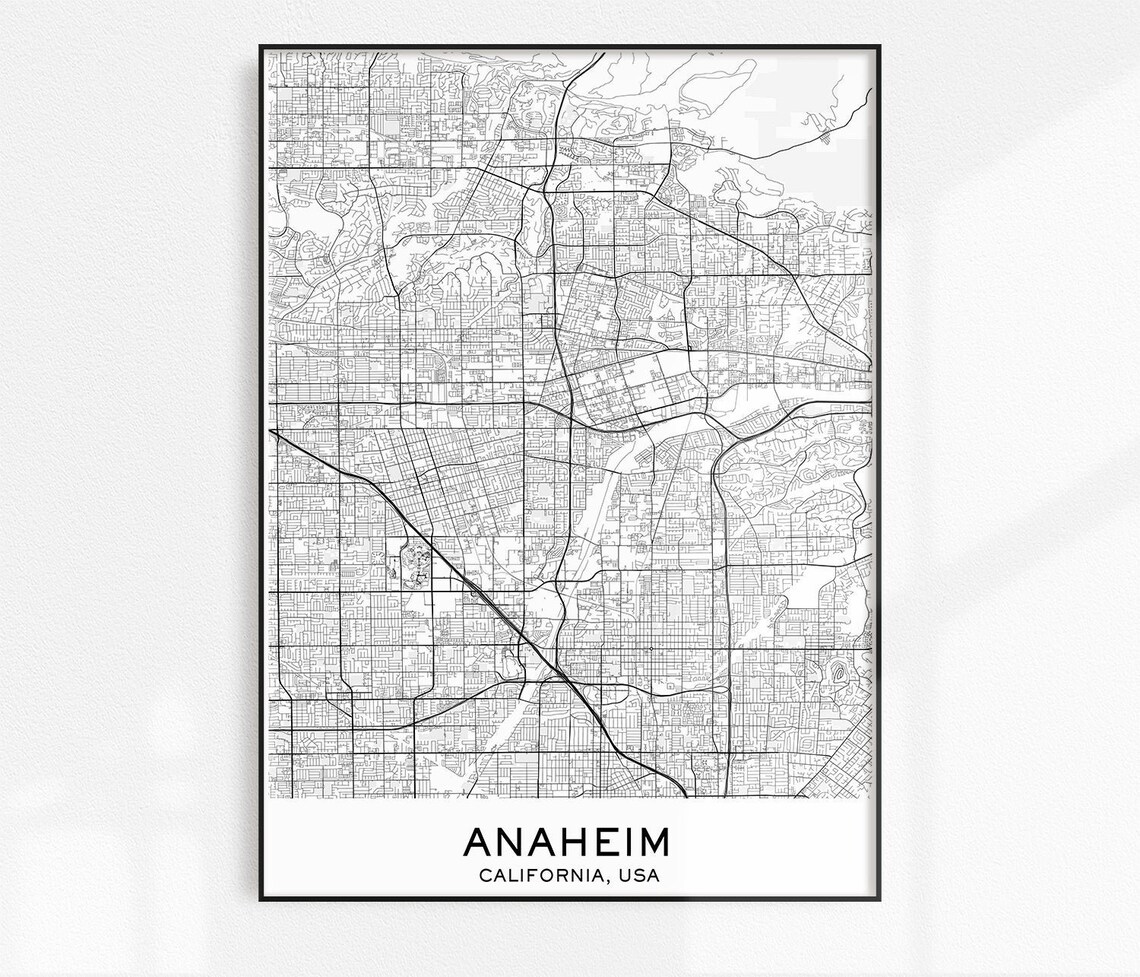 Anaheim Map Print City Map Prints Anaheim Map City Maps | Etsy