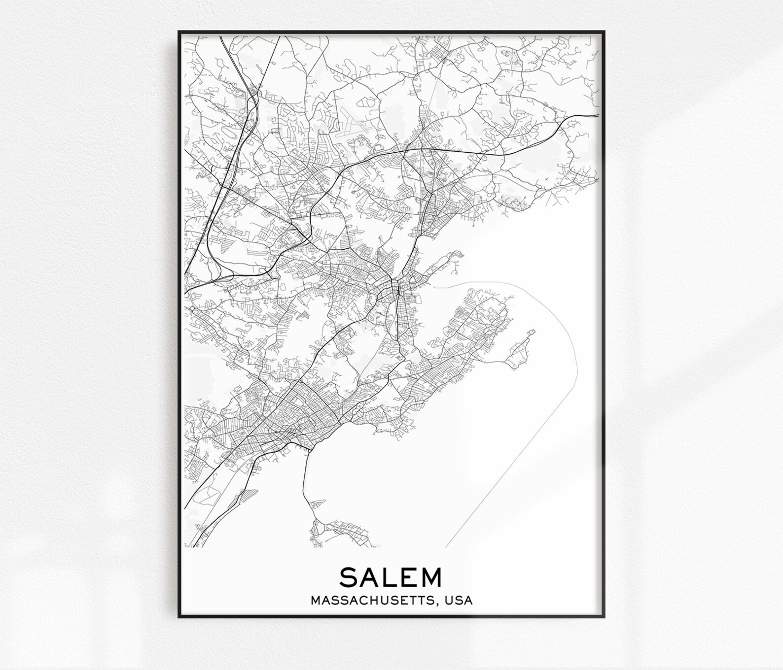 Salem Map Print City Map Prints Salem Map City Maps | Etsy