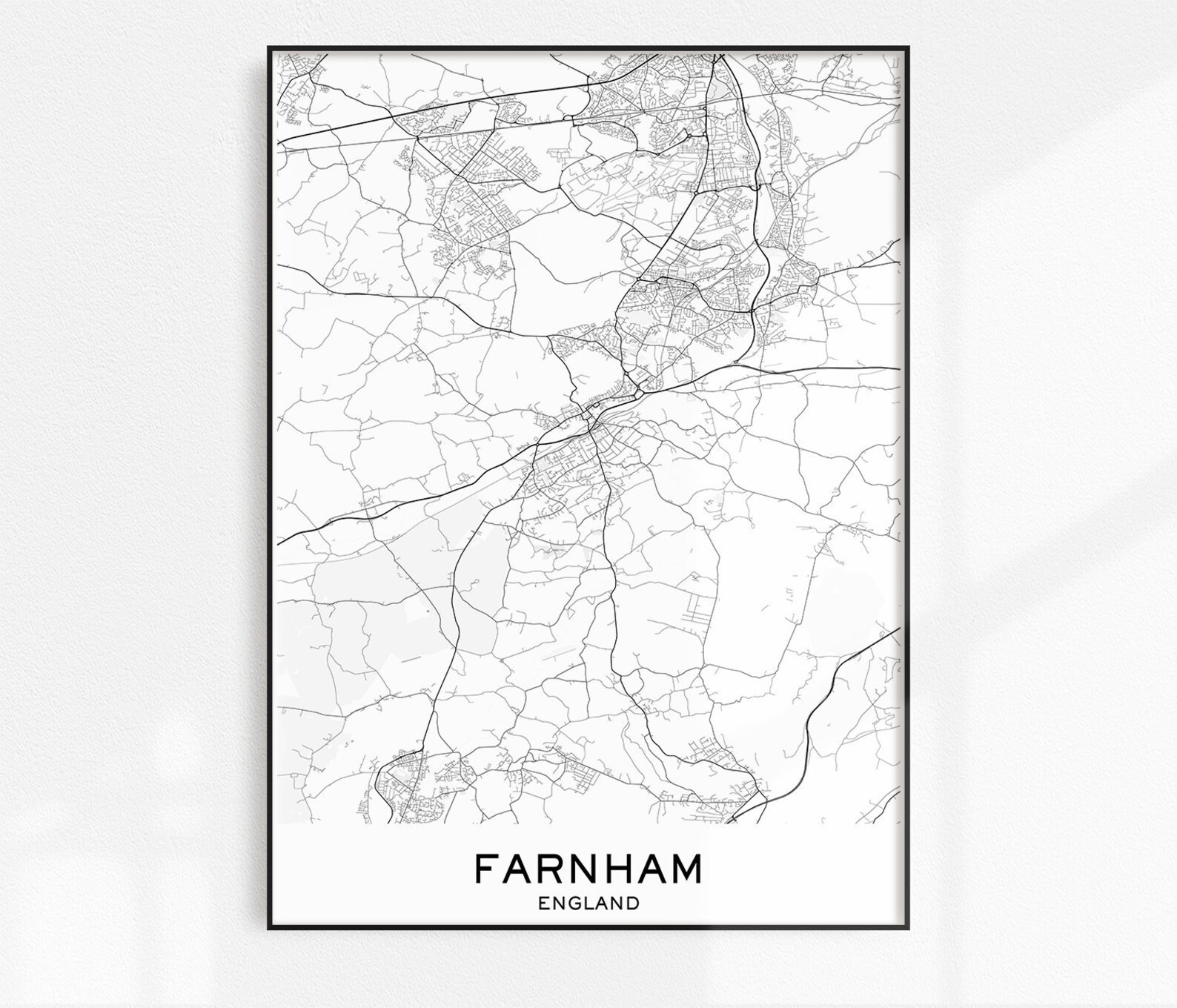 Farnham Map Print City Map Prints Farnham Map City Maps UK Etsy
