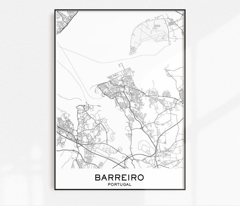 Barreiro Map Print City Map Prints Barreiro Map City Maps Etsy