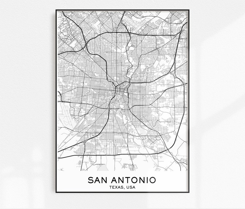 San Antonio Map Print City Map Prints San Antonio Map City | Etsy
