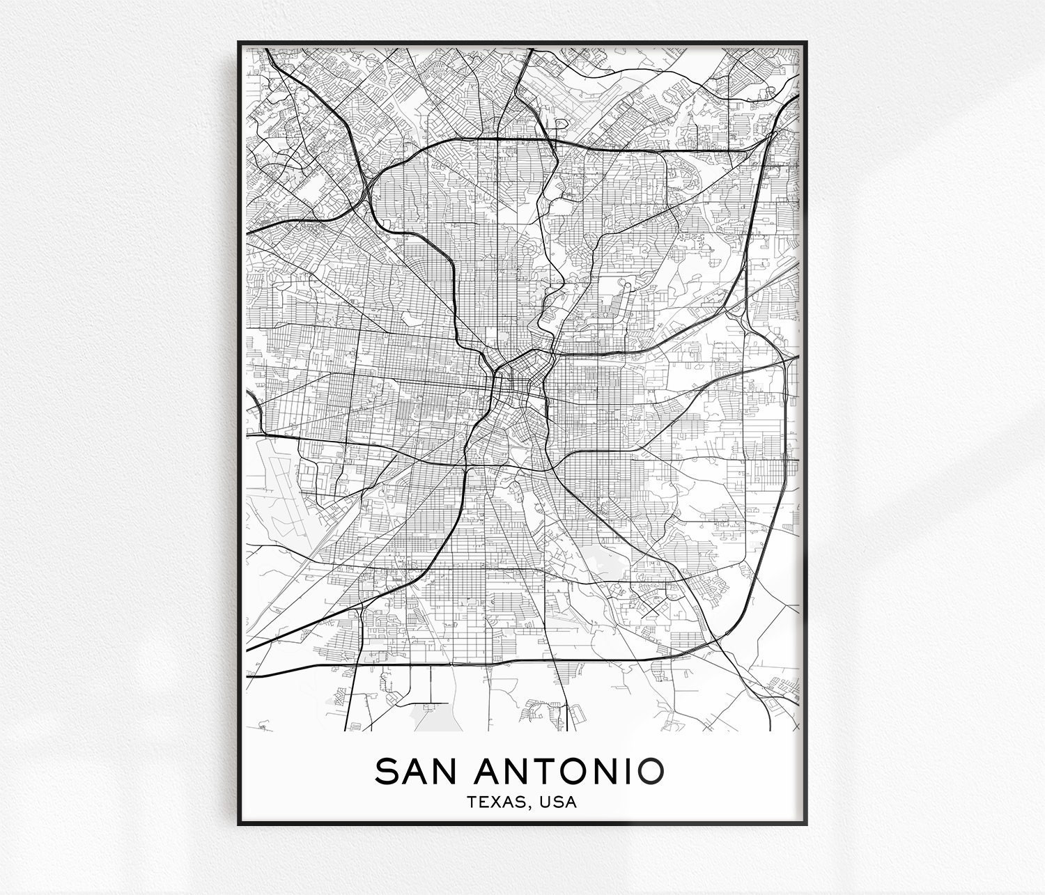 San Antonio Map Print City Map Prints San Antonio Map City | Etsy