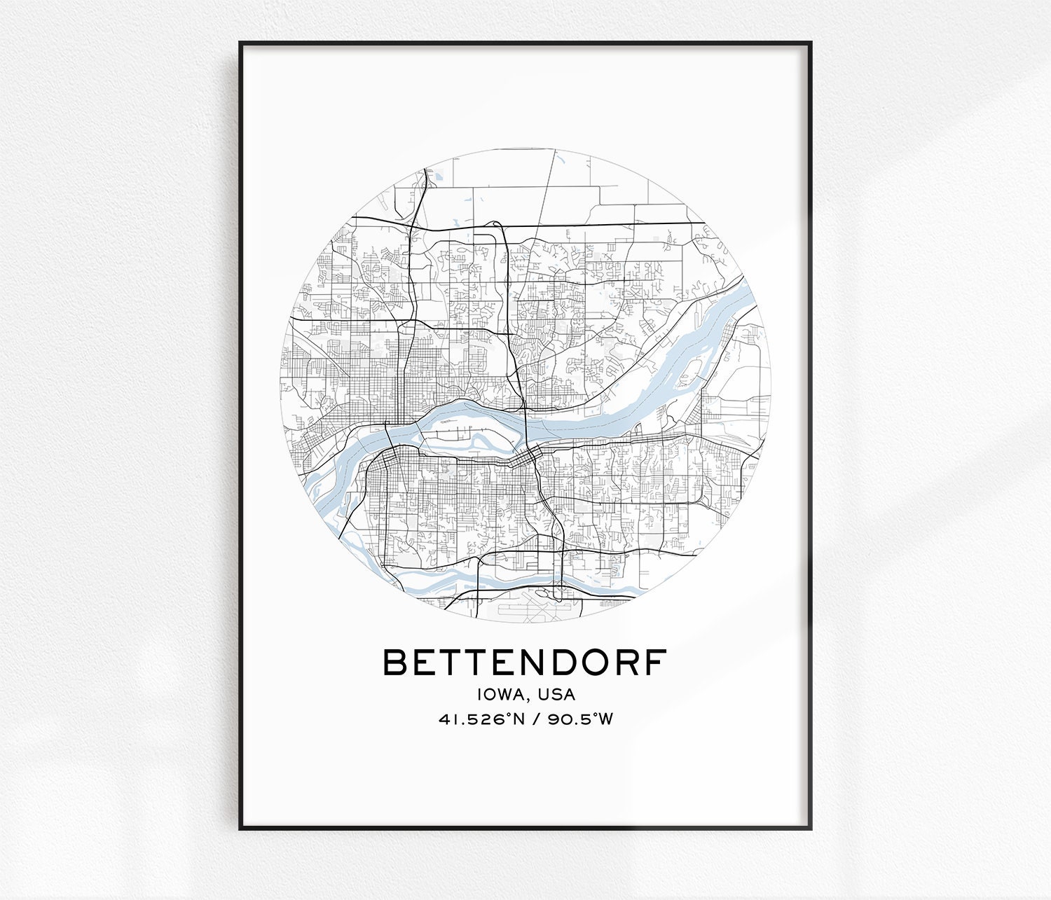 Bettendorf Map Print Digital Map Prints Printable Maps Etsy