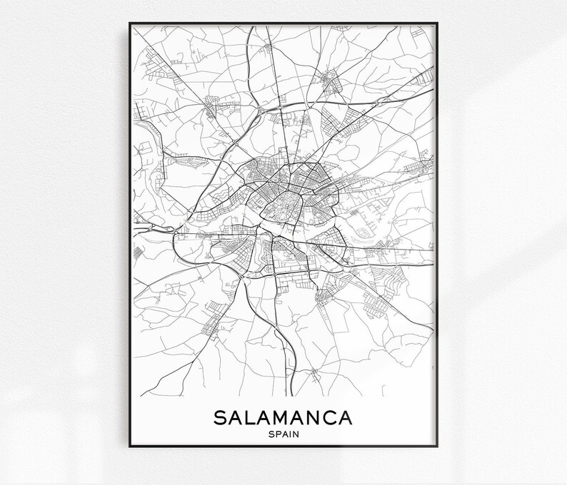 Salamanca Map Print City Map Prints Salamanca Map City Etsy