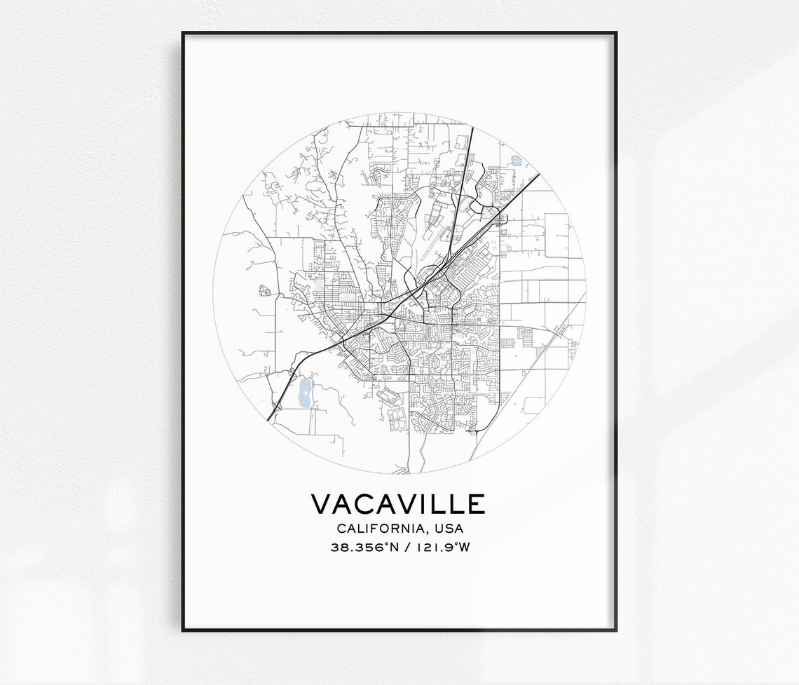 Vacaville Map Print Digital Map Prints Printable Maps | Etsy