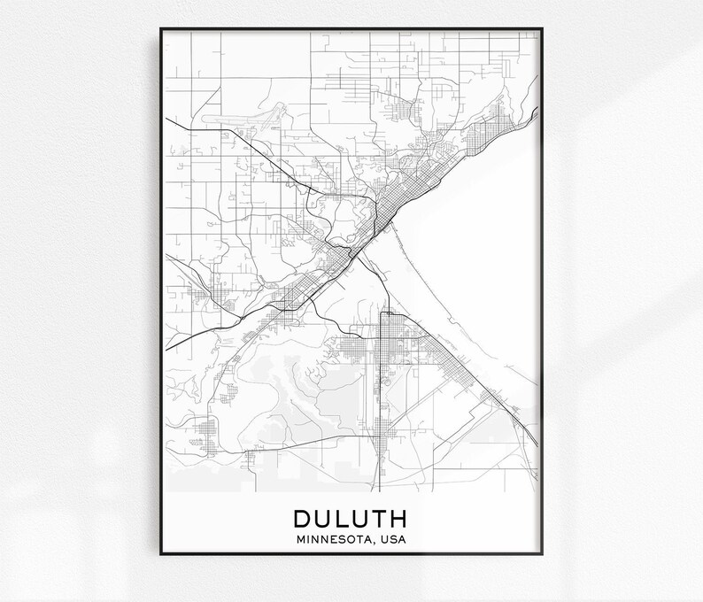 Duluth Map Print City Map Prints Duluth Map City Maps Etsy