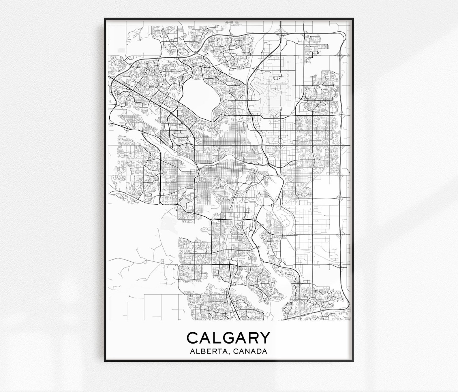 Calgary Map Print City Map Prints Calgary Map City Maps Etsy