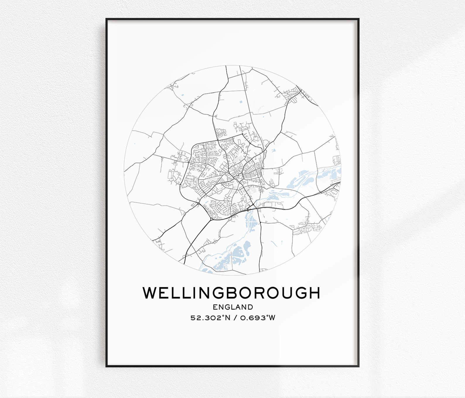 Wellingborough Map Print Digital Map Prints Printable Maps | Etsy