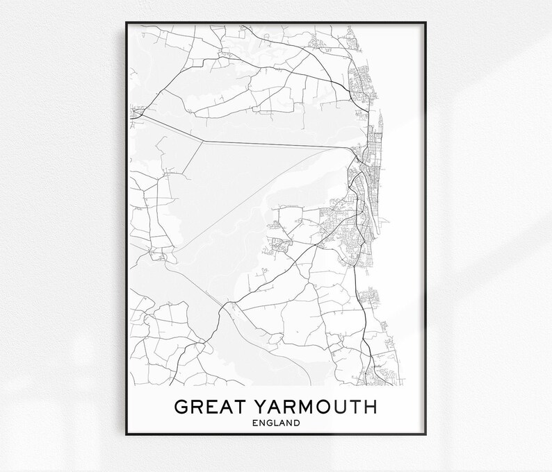 Great Yarmouth Map Print City Map Prints Great Yarmouth Map Etsy