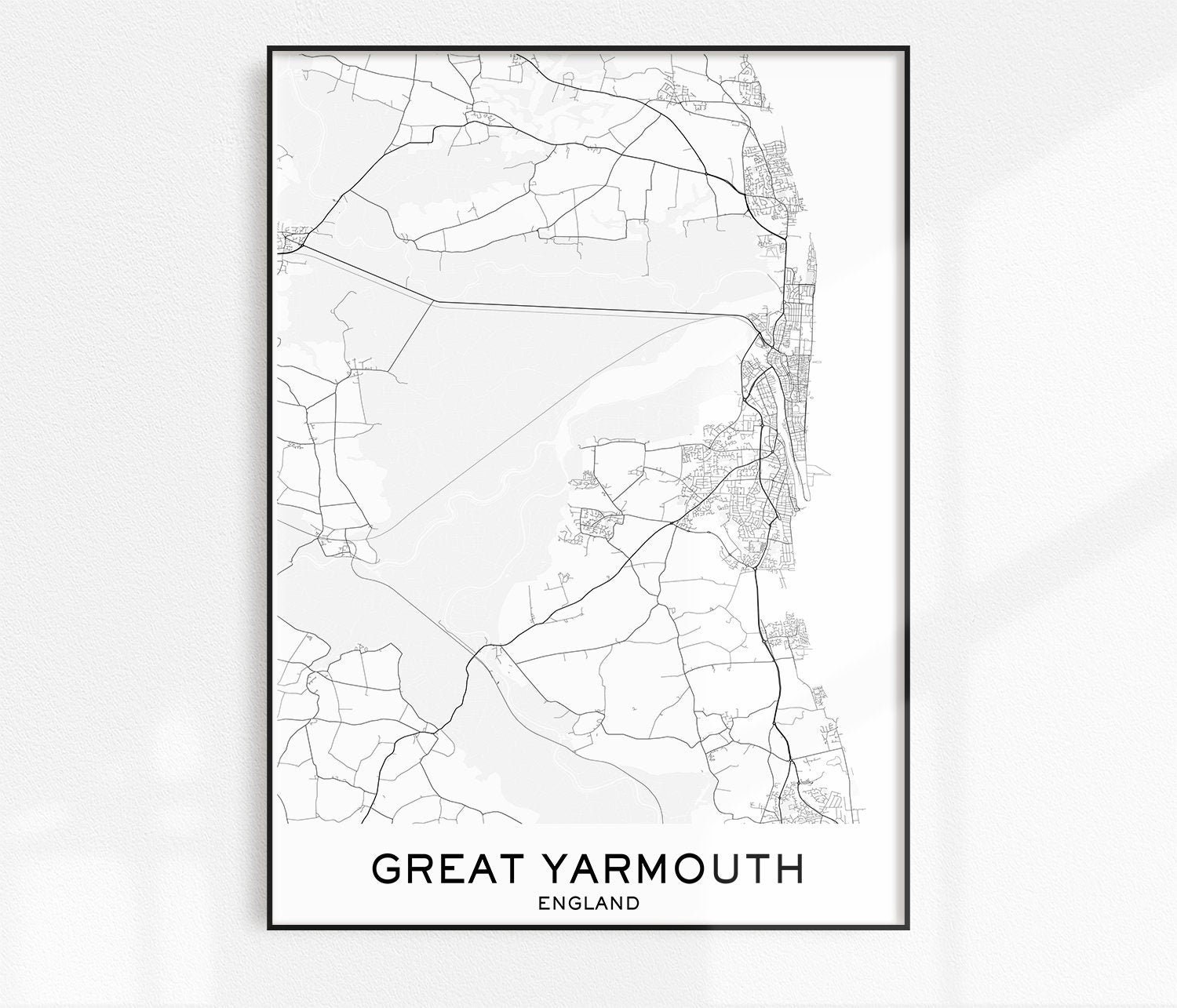Great Yarmouth Map Print City Map Prints Great Yarmouth Map | Etsy
