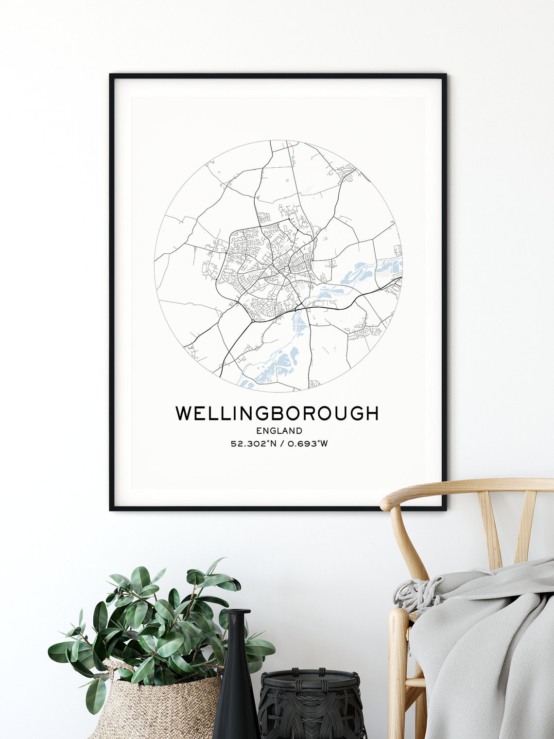 Wellingborough Map Print Digital Map Prints Printable Maps | Etsy
