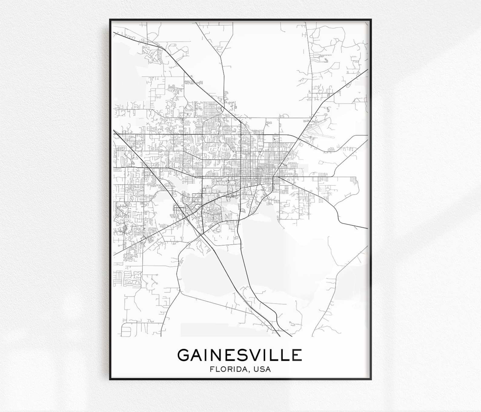 Gainesville Map Print City Map Prints Gainesville Map City | Etsy