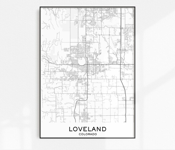 Loveland Map Print City Map Prints Loveland Map City Maps | Etsy