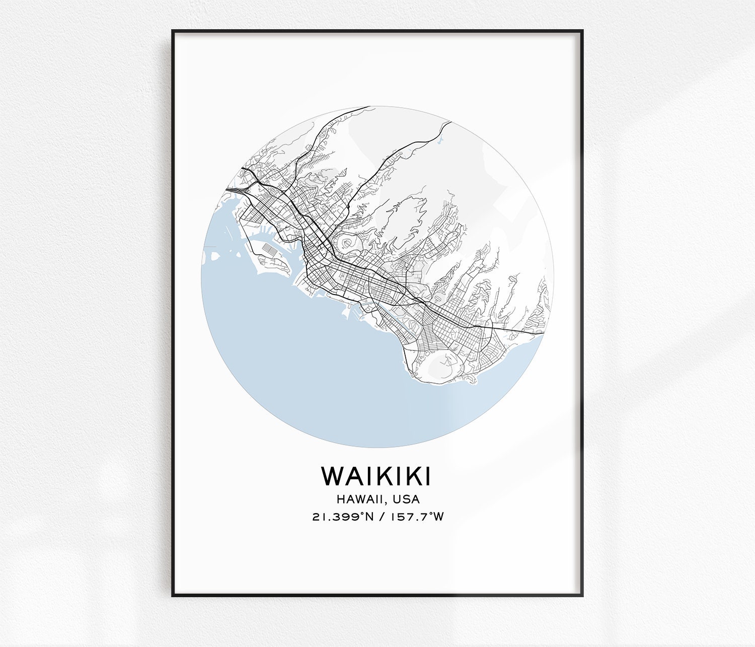 Waikiki Map Print Digital Map Prints Printable Maps Waikiki | Etsy
