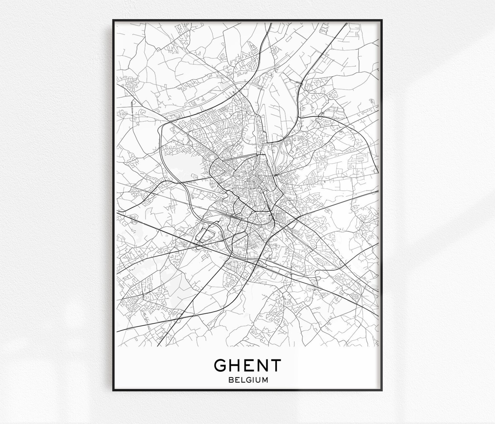 Ghent Map Print City Map Prints Ghent Map City Maps Etsy