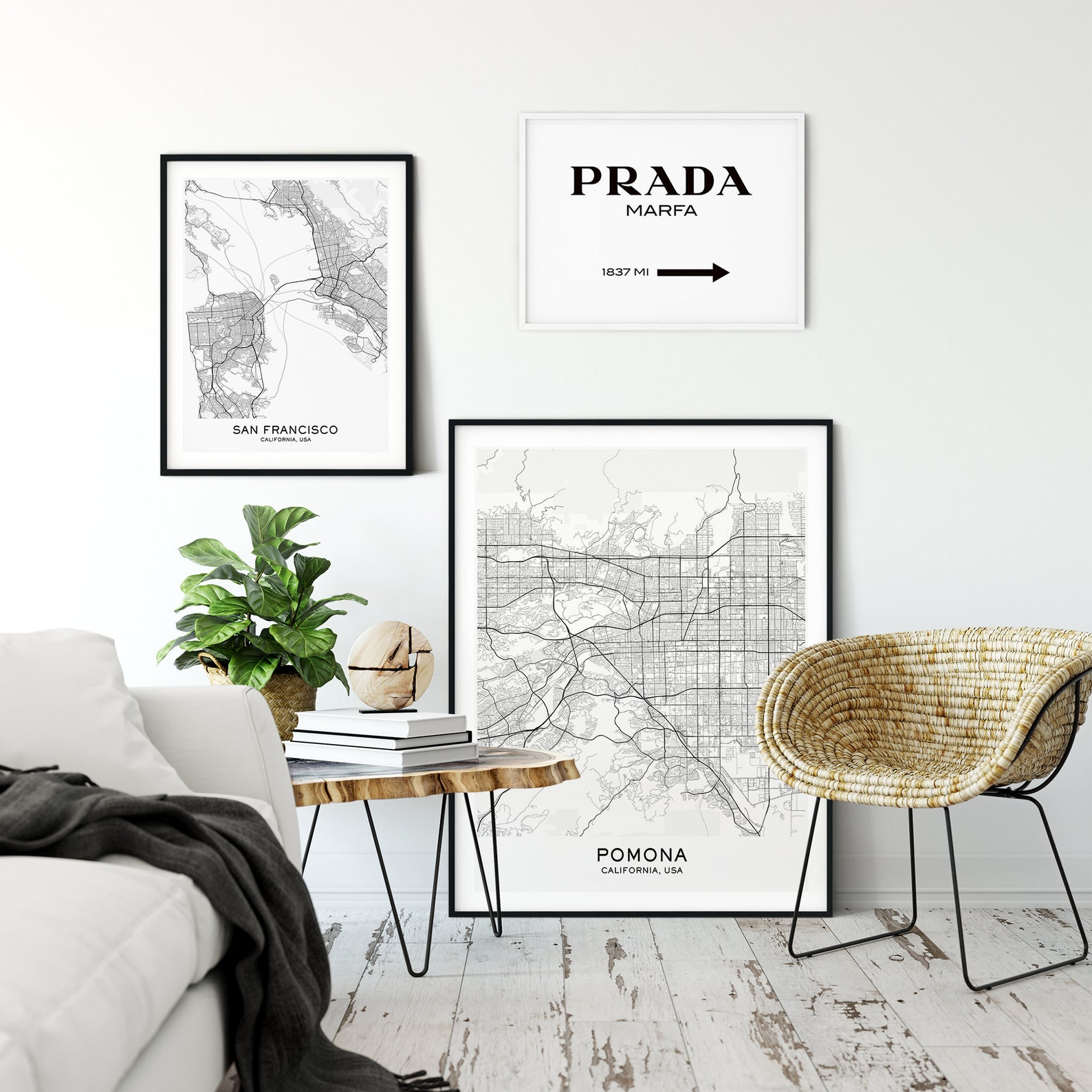 Pomona Map Print City Map Prints Pomona Map City Maps Etsy