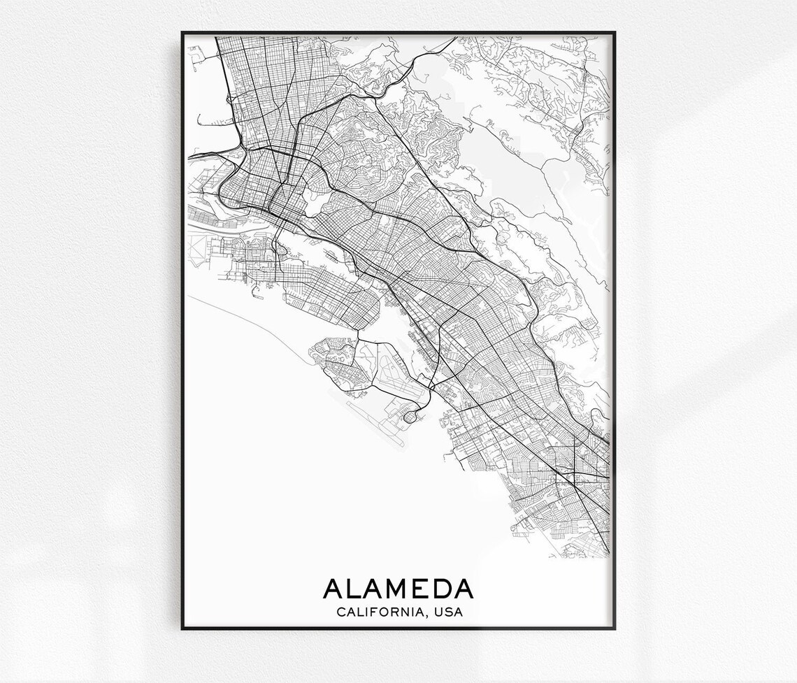 Alameda Map Print City Map Prints Alameda Map City Maps  Etsy
