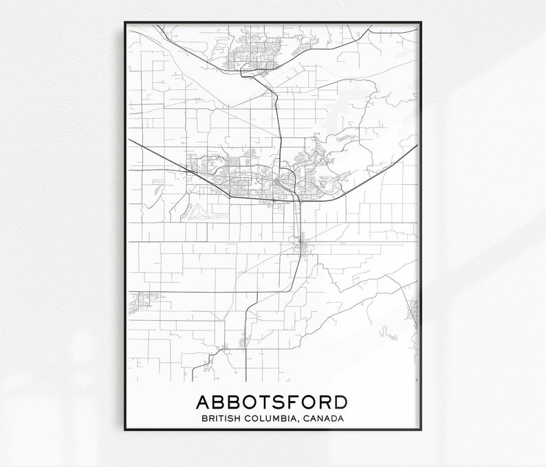 Abbotsford Map Print City Map Prints Abbotsford Map City | Etsy