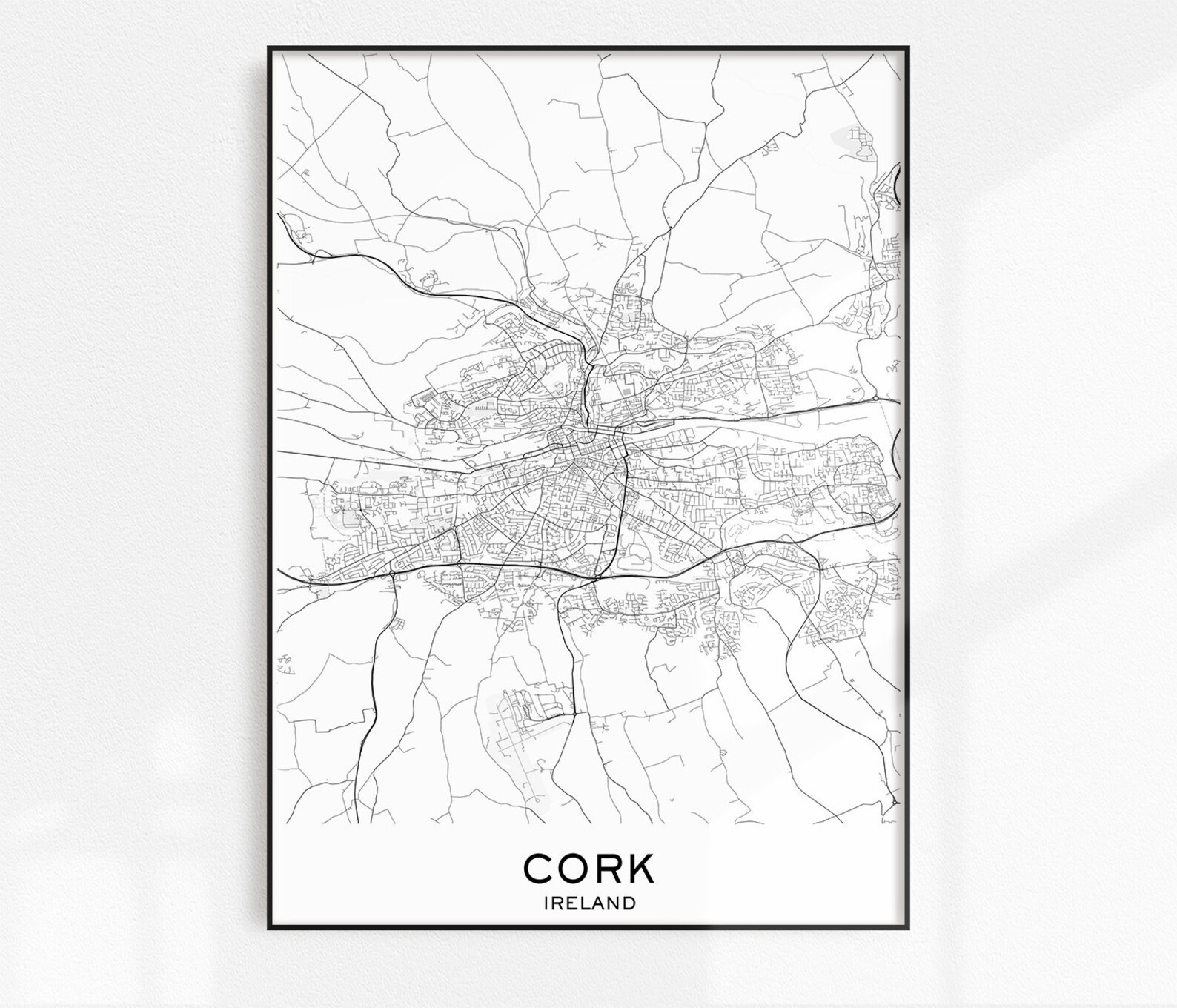 Cork Map Print City Map Prints Cork Map City Maps UK Maps | Etsy