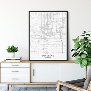 Loveland Map Print City Map Prints Loveland Map City Maps | Etsy