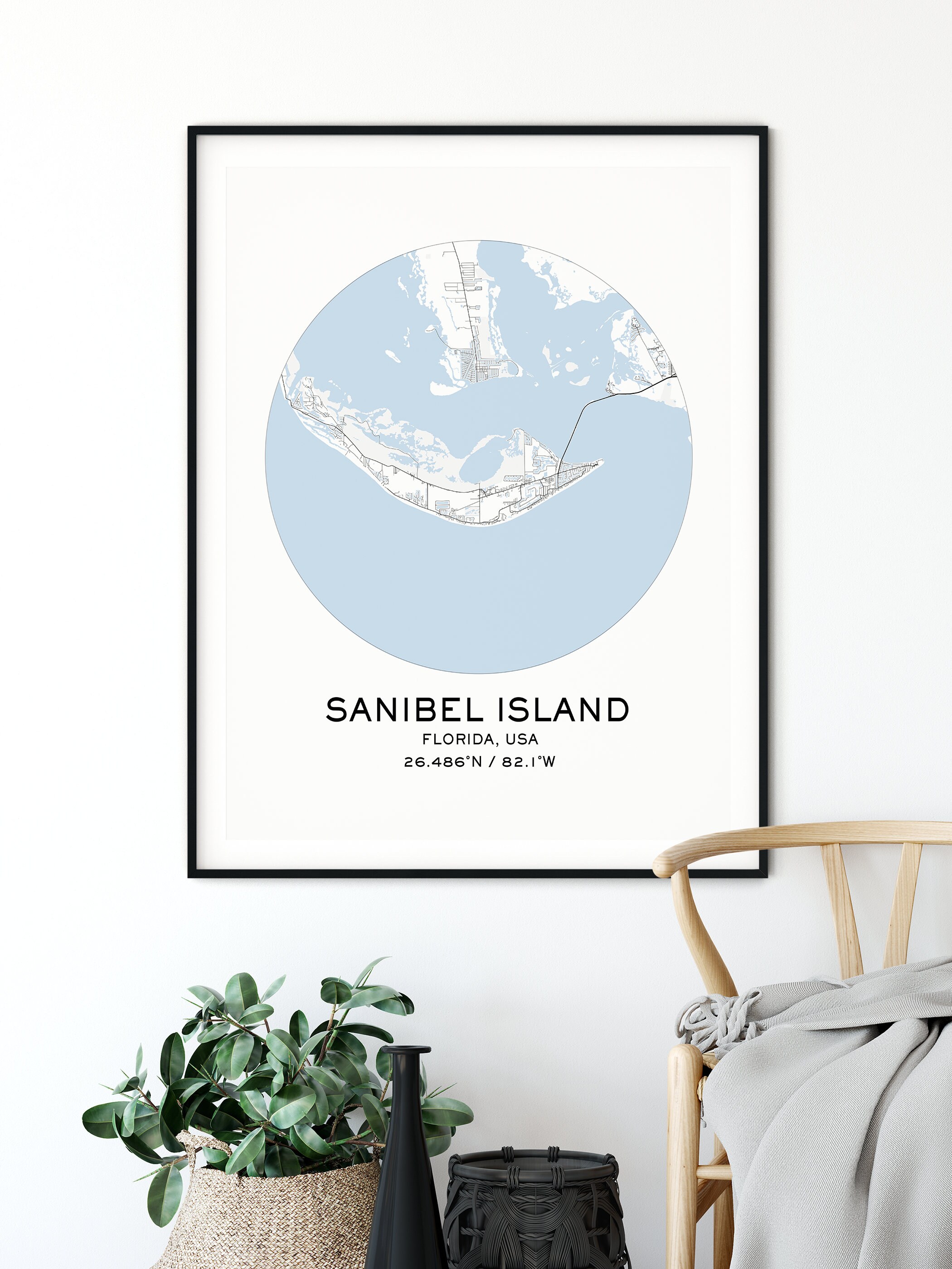 Sanibel Island Map Print Digital Map Prints Printable Maps | Etsy