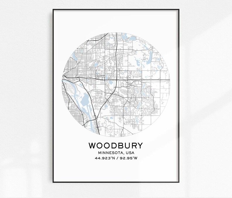 Woodbury Map Print Digital Map Prints Printable Maps | Etsy
