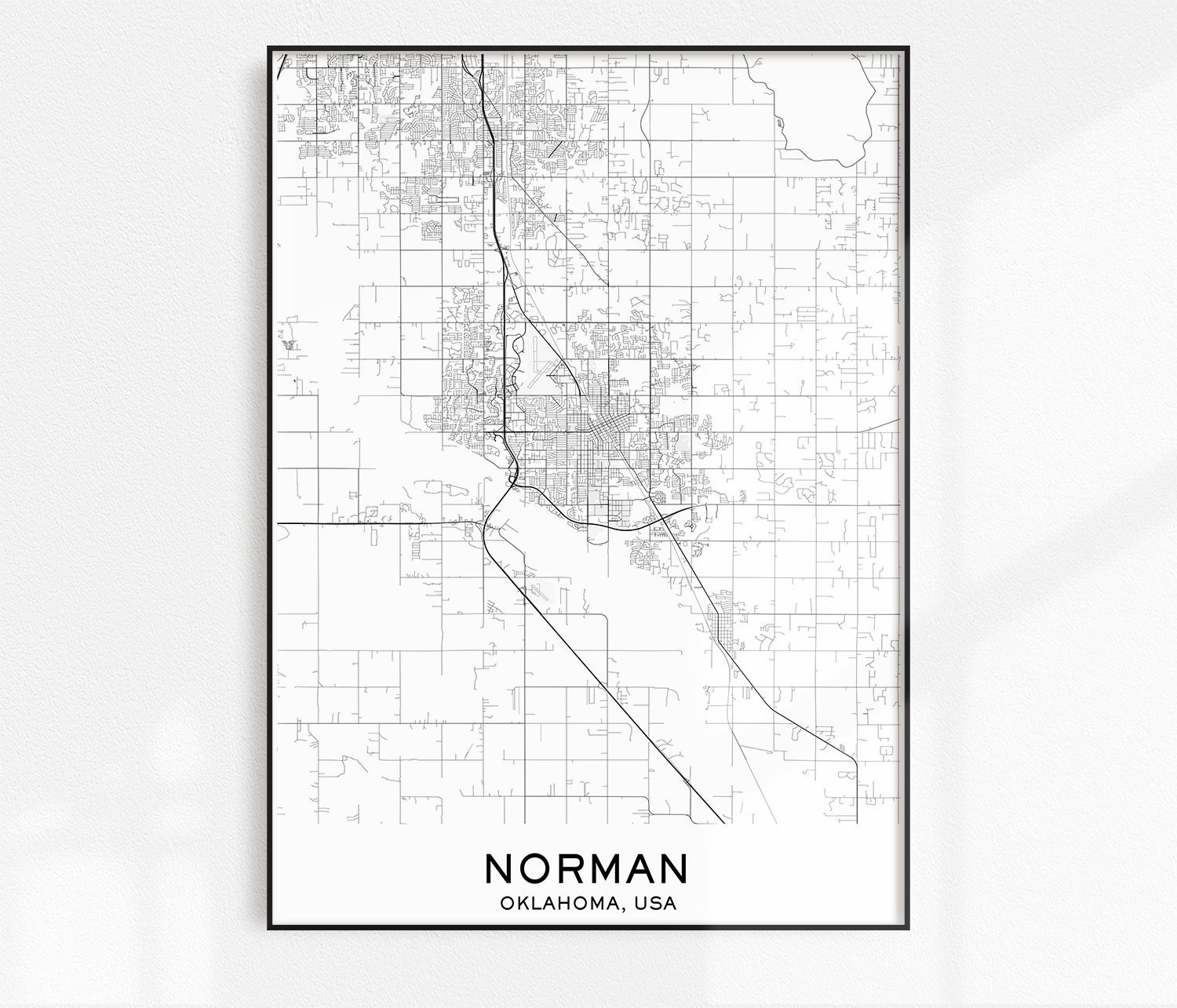 Norman Map Print City Map Prints Norman Map City Maps Etsy