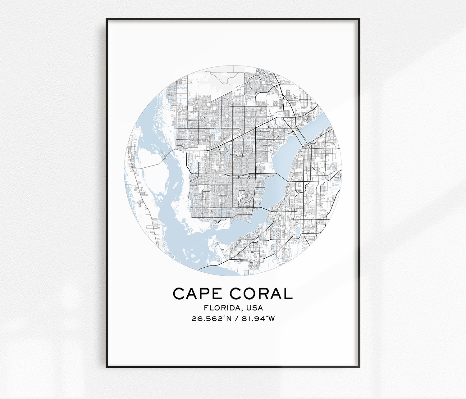 Cape Coral Map Print Digital Map Prints Printable Maps Cape | Etsy
