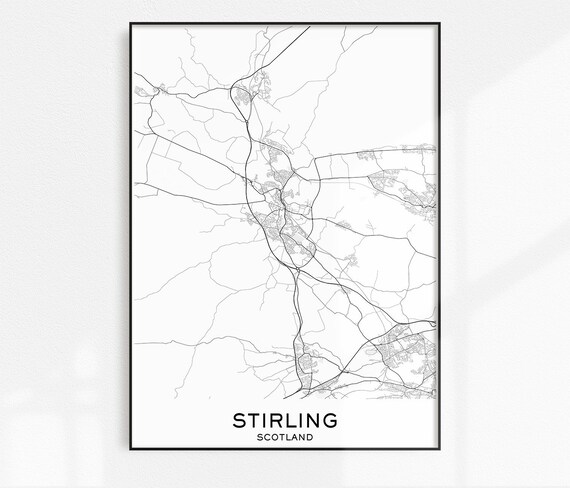 Stirling Map Print City Map Prints Stirling Map City Maps | Etsy