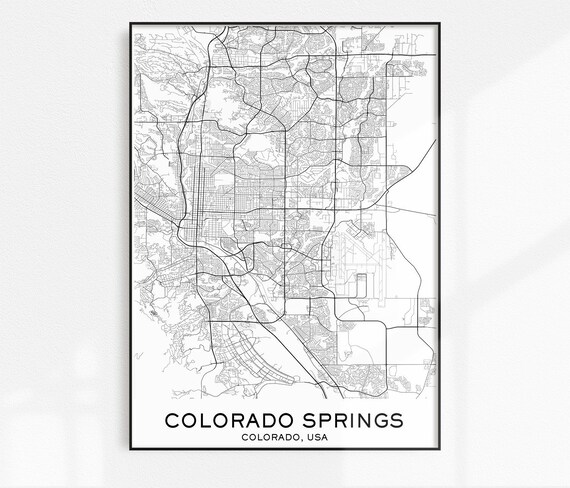 Colorado Springs Map Print City Map Prints Colorado Springs | Etsy