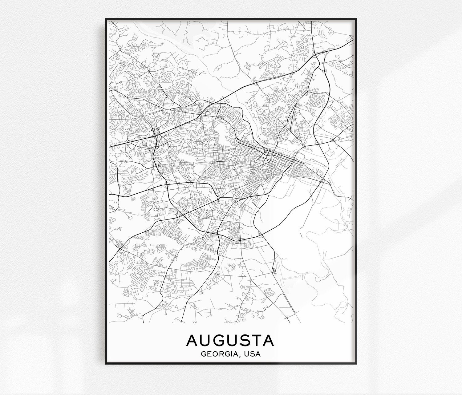 Augusta Map Print City Map Prints Augusta Map City Maps | Etsy